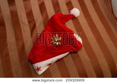 Closeup hat of Santa Claus gift decoration