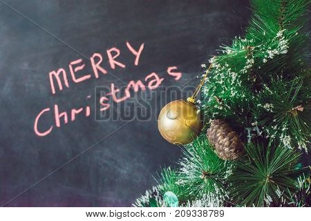 Christmas Balls On Christmas Tree. Merry Christmas