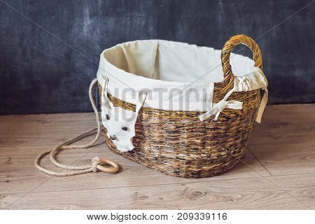 A Basket For Toys Made From Old Newspapers. Zero Waste