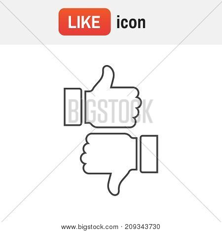 Icon Up Thumbs. Like And Dislike Icon, Flat Design Vector