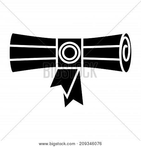 scroll - certificate icon, illustration, vector sign on isolated background