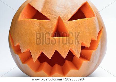 Jack's Head Of A Lantern Carved From Pumpkin For Halloween