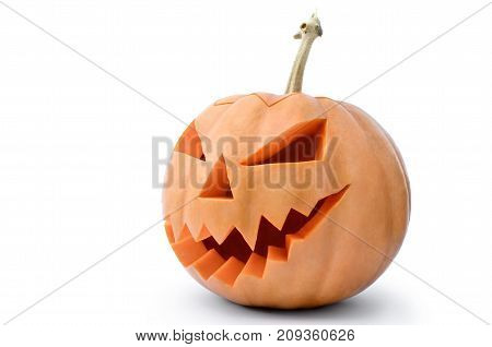 Jack's Head Of A Lantern Carved From Pumpkin For Halloween