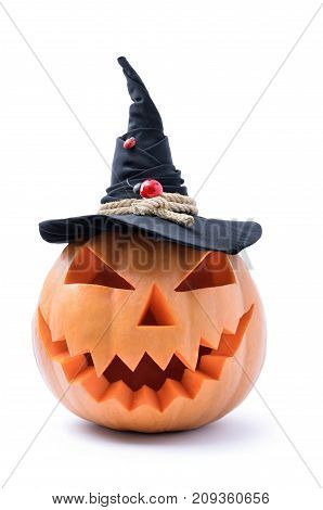 Jack's Head Of A Lantern Carved From Pumpkin For Halloween