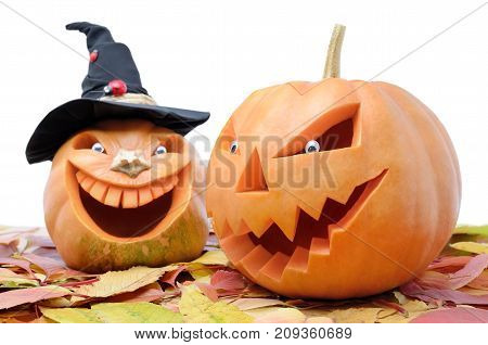 Jack's Head Of A Lantern Carved From Pumpkin For Halloween