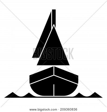 yacht front veiw icon, illustration, vector sign on isolated background