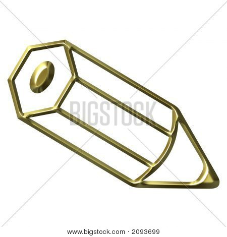 3 D ゴールデン鉛筆