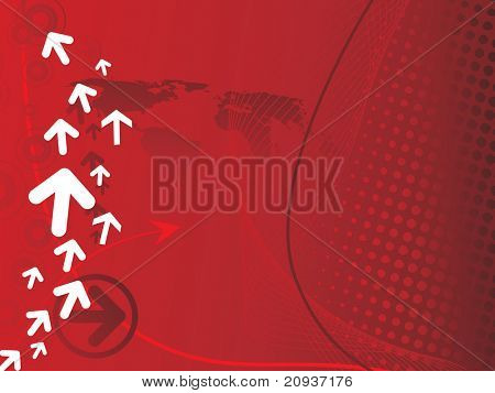 벡터 배경 위에 추상적인 화살표