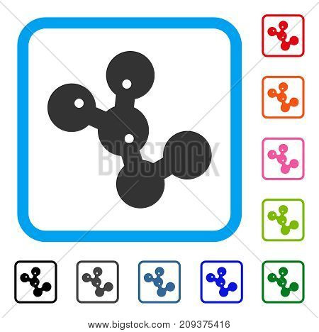 Microbes Colony icon. Flat grey iconic symbol in a light blue rounded squared frame. Black, gray, green, blue, red, orange color variants of Microbes Colony vector. Designed for web and app UI.