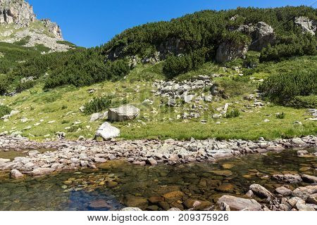 Amazing Landscape with Dzhangal peak and Samodivski lakes, Pirin Mountain, Bulgaria