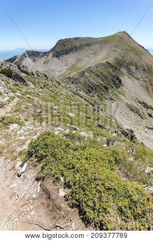 Amazing Landscape of Kadiev rid peak from Dzhano peak, Pirin Mountain, Bulgaria