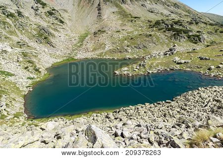 Amazing Landscape of Argirovo lake near Dzhano peak, Pirin Mountain, Bulgaria