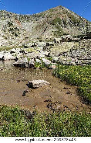 Amazing Landscape of Argirovo lake near Dzhano peak, Pirin Mountain, Bulgaria