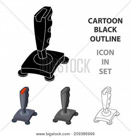 Joystick icon in cartoon design isolated on white background. Personal computer accessories symbol stock vector illustration.