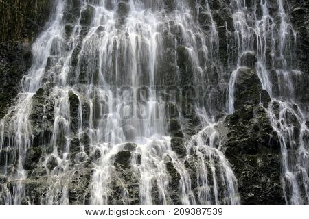 Water Falling In Karekare Falls New Zealand
