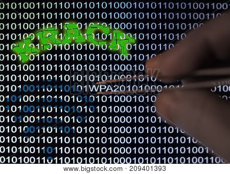 Binary code Men in the Middle WPA2 wireless Attack 2017 exploit