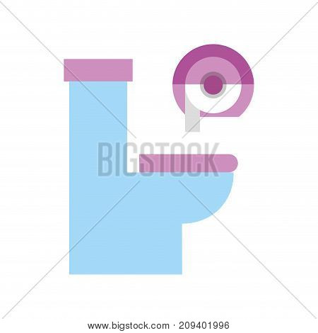 toilet bowl and dispenser paper equipment bath iconvector illustration
