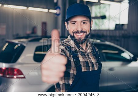 Engineering, Industry, Mechanical, Profession, Technology. Close Up Portrait Of Attractive Guy At Wo