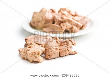 Cod liver in oil isolated on white background.