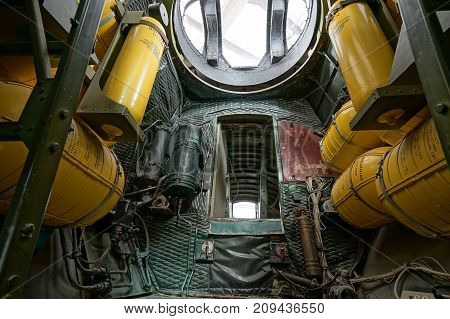 December 7 2015 Tucson Arizona: inside a World War two aircraft on display at the Pima Air and Space museum