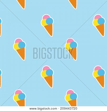seamless pattern ice cream. food background. vector illustration