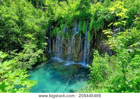 Croatia's Plitvice Lakes National Park is famous for the sapphire color of its water in 16 lakes