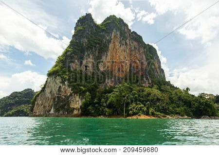 Karst Mountains Of Lake Cheo Lan In Thailand