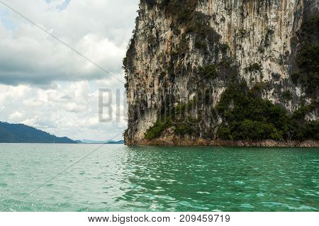 Karst Mountains Of Lake Cheo Lan In Thailand