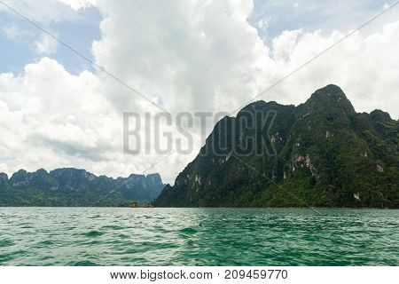 Karst Mountains Of Lake Cheo Lan In Thailand