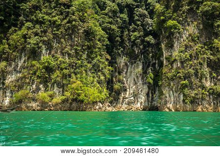 Karst Mountains Of Lake Cheo Lan In Thailand
