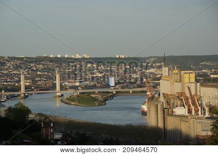 PANORAMIC VIEW OF THE CITY OF ROUEN.NORMAN REGION, SITUATED IN FRANCE.