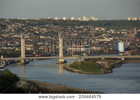 PANORAMIC VIEW OF THE CITY OF ROUEN.NORMAN REGION, SITUATED IN FRANCE.