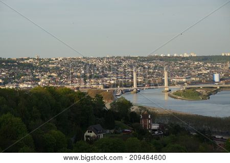 PANORAMIC VIEW OF THE CITY OF ROUEN.NORMAN REGION, SITUATED IN FRANCE.