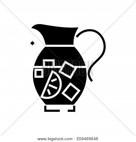 lemonade pitcher - sangria - bewerage icon, illustration, vector sign on isolated background