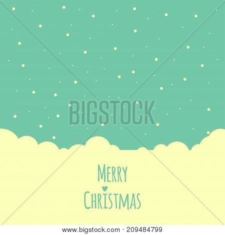 Snow landscape background. Vector illustration for retro christmas card.