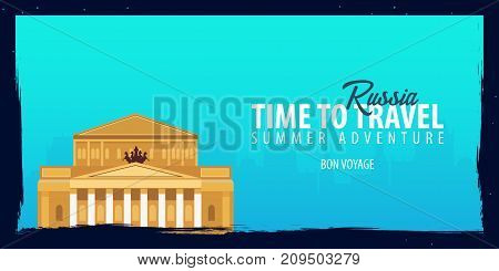 Russia Banner. Time To Travel. Journey, Trip And Vacation. Vector Flat Illustration.