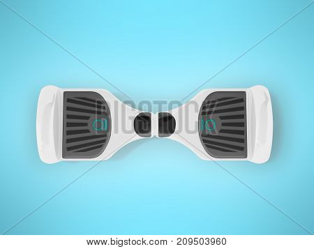 Modern Sport Gyroboard White Top 3D Render On Blue Background