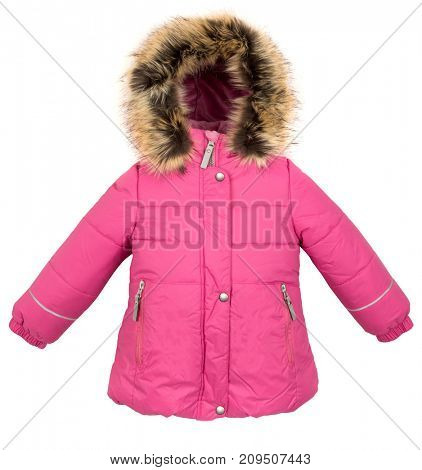 Women winter jacket isolated on white background.