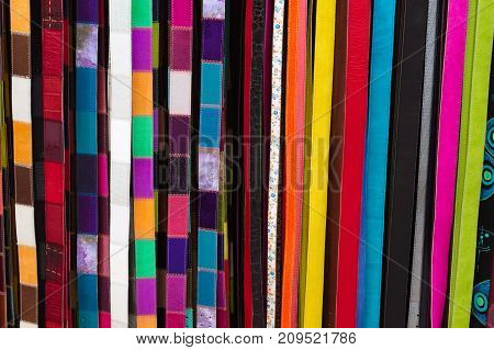 Playing with colors in front of a shop.