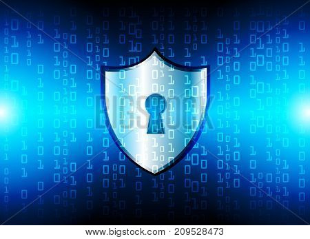 Cyber Security Data Protection Business Technology Privacy concept key lock and binary technology background abstract technology concept background vector illustration.