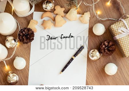 Letter To Santa Claus. Gift. Christmas Mood. New Year. Card.