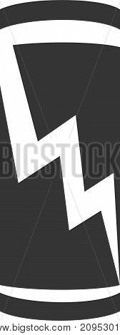 Cartoon Battery Element - Lightning Bolt. Flat Isolated Object for Web and App Design for Charge, Power, Fuel, Voltage, Supply, Strength or Electrical Symbol. Electric Charger Equipment or Voltage Technology Label. Phone, Tablet or Device Charging Icon.