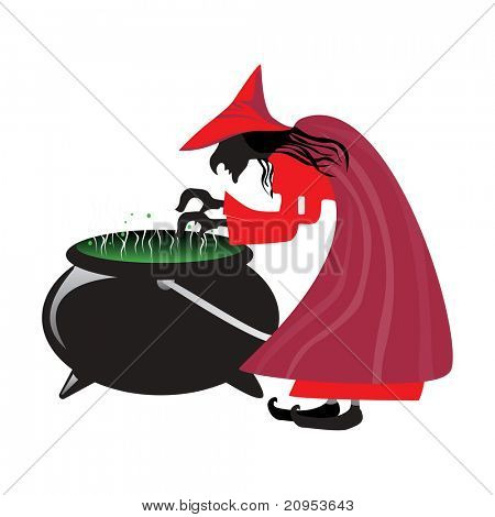 vettore isolato strega di halloween bollente veleno