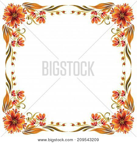 Ukrainian traditional ornament for design, Petrikovskaya painted with flowers
