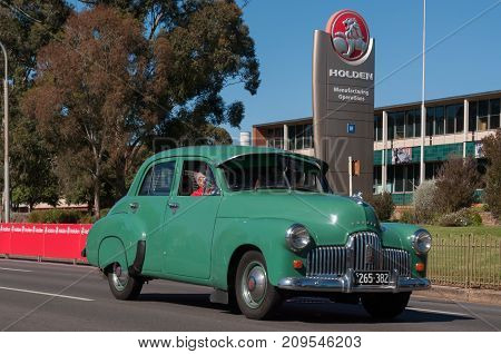 Adelaide, SA, Australia - October 15, 2017: South Australians gather in Elizabeth for the Holden Dream Cruise celebrating 70 years of car manufacturing in Adelaide. The factory will close October 20th ending car manufacturing in Australia for the moment.