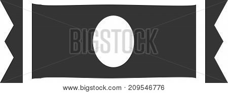 Candy - Granola Bar - Minimal Icon Element for Logo or Sign. Sweet Candy / Health Nut Protein Snack in Isolated Wrapper Package Silhouette with Oval Label. Retail Nutrition Packaging Object Design. Breakfast and Lunch Picnic Supplies Symbol. Food Amenity.