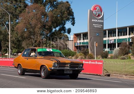 Adelaide, SA, Australia - October 15, 2017: South Australians gather in Elizabeth for the Holden Dream Cruise celebrating 70 years of car manufacturing in Adelaide. The factory will close October 20th ending car manufacturing in Australia for the moment.