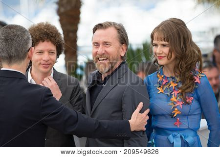 CANNES, FRANCE - MAY 22, 2015:  Michel Franco, Tim Roth, Nailea Norvind attend the 'Chronic