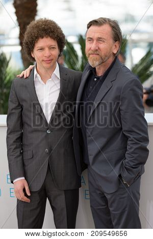 CANNES, FRANCE - MAY 22, 2015: Michel Franco, Tim Roth attend the 'Chronic