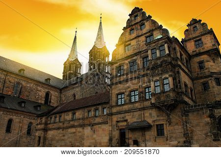 Medieval Town Bamberg In Bavaria Close Up, Germany.